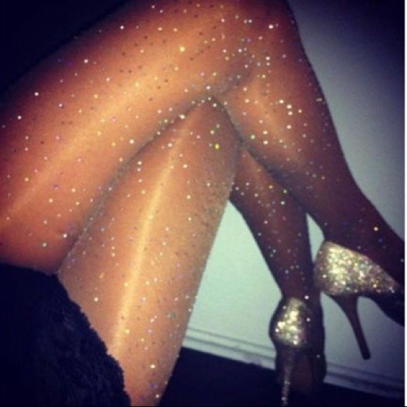 Accessories - NEW Crotchless Rhinestone Fishnet Garter Tights